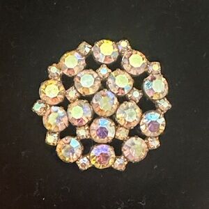 Vintage Sparkling Aurora Borealis Rhinestone Brooch